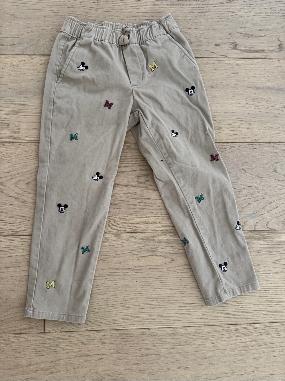 Disney Khaki Mickey Embroidered Chino Pants